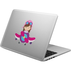 Airplane & Girl Pilot Laptop Decal