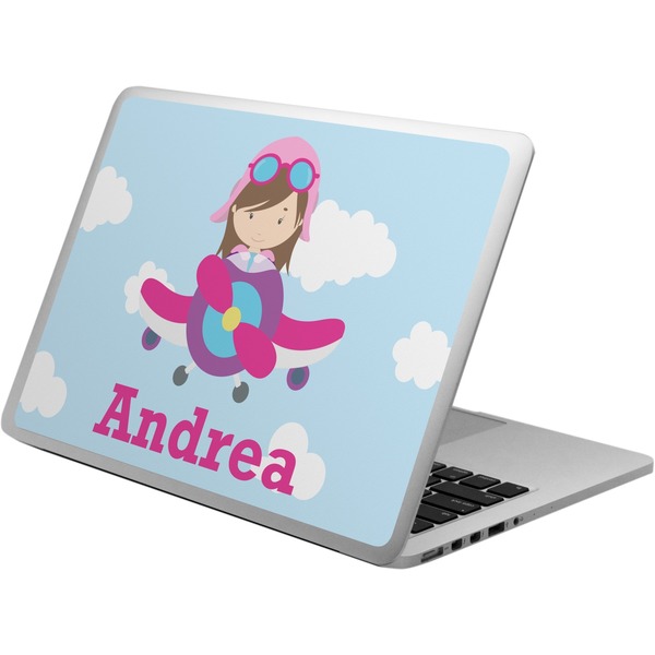 Custom Airplane & Girl Pilot Laptop Skin - Custom Sized (Personalized)