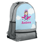 Airplane & Girl Pilot Backpack - Grey (Personalized)