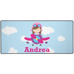 Airplane & Girl Pilot 3XL Gaming Mouse Pad - 35" x 16" (Personalized)