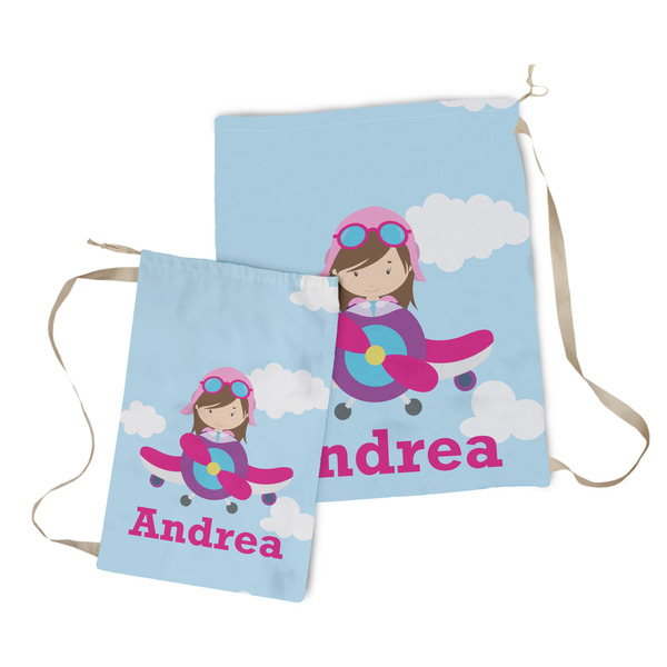 Airplane & Girl Pilot Laundry Bag - Both Bags