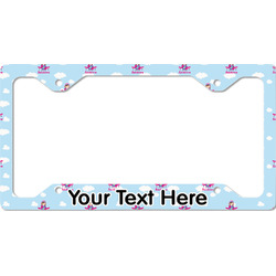 Airplane & Girl Pilot License Plate Frame - Style C (Personalized)