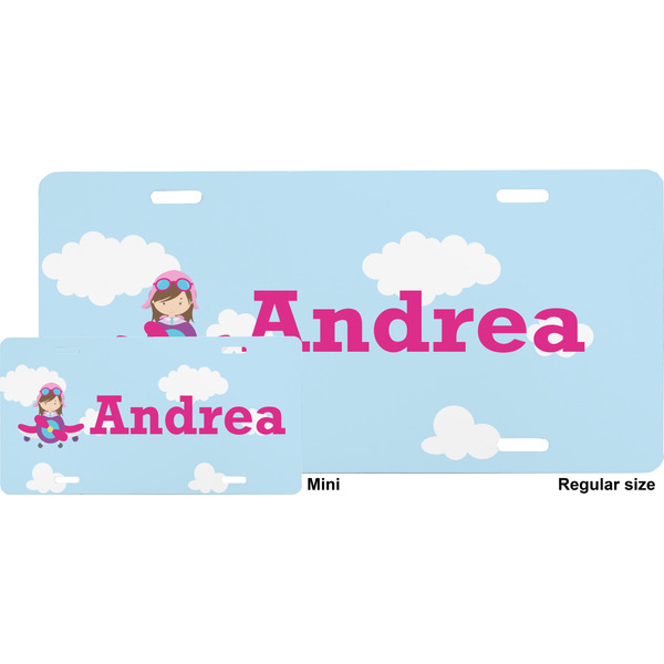 Airplane & Girl Pilot License Plate (Sizes)