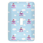 Airplane & Girl Pilot Light Switch Cover (Single Toggle) (Personalized)