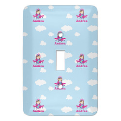 Airplane & Girl Pilot Light Switch Cover (Personalized)