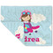 Airplane & Girl Pilot Linen Placemat - Folded Corner (double side)
