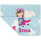 Airplane & Girl Pilot Double-Sided Linen Placemat - Single w/ Name or Text