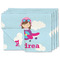 Airplane & Girl Pilot Linen Placemat - MAIN Set of 4 (double sided)