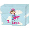 Airplane & Girl Pilot Double-Sided Linen Placemat - Set of 4 w/ Name or Text