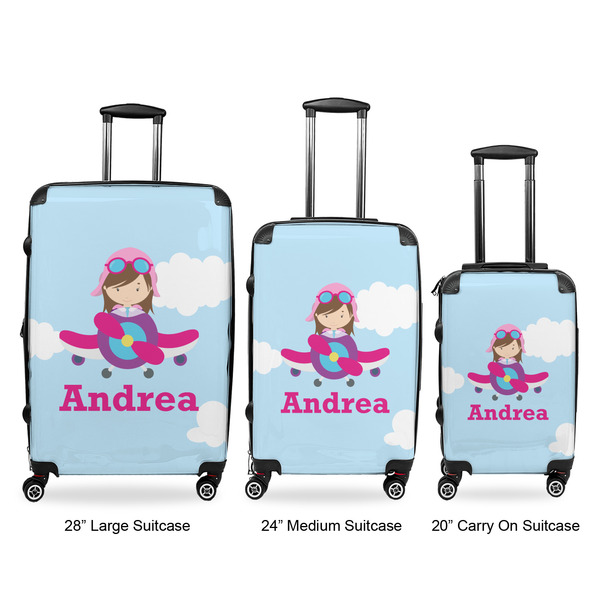 Airplane & Girl Pilot Luggage Bags all sizes - With Handle