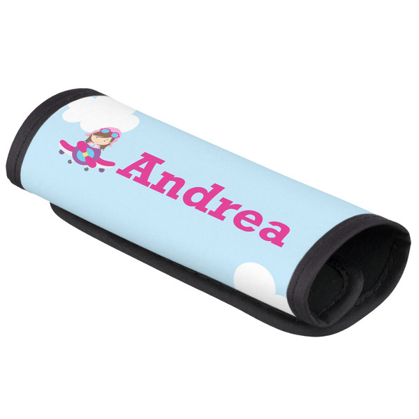 Custom Airplane & Girl Pilot Luggage Handle Cover (Personalized)