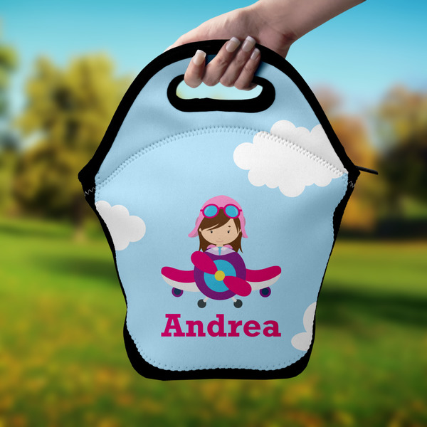 Airplane & Girl Pilot Lunch Bag - Hand