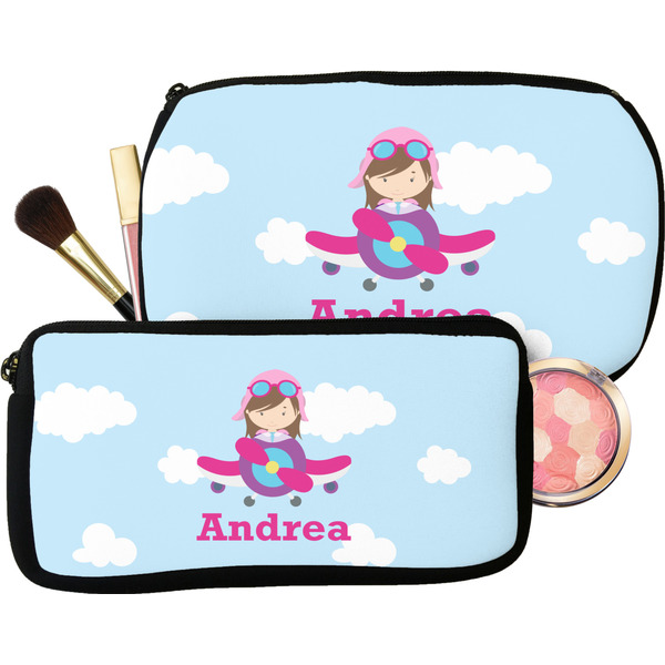 Airplane & Girl Pilot Makeup / Cosmetic Bags (Select Size)
