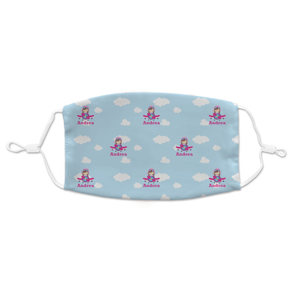 Custom Airplane & Girl Pilot Adult Cloth Face Mask - Standard (Personalized)