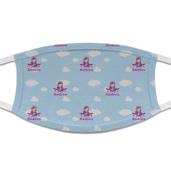 Airplane & Girl Pilot Cloth Face Mask (T-Shirt Fabric) (Personalized)