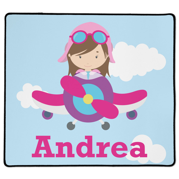 Custom Airplane & Girl Pilot XL Gaming Mouse Pad - 18" x 16" (Personalized)