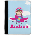 Airplane & Girl Pilot Notebook Padfolio w/ Name or Text
