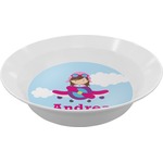 Airplane & Girl Pilot Melamine Bowl (Personalized)