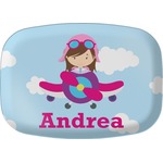 Airplane & Girl Pilot Melamine Platter (Personalized)