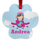 Airplane & Girl Pilot Metal Paw Ornament - Front