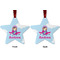 Airplane & Girl Pilot Metal Star Ornament - Front and Back