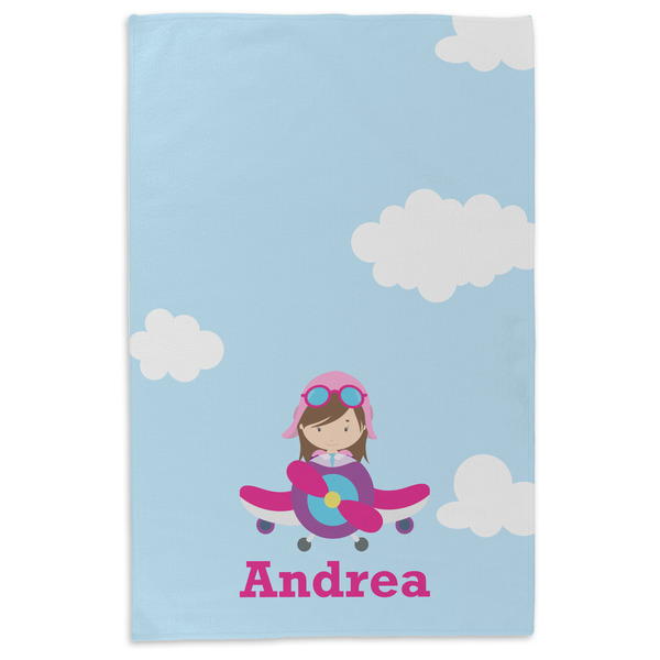 Airplane & Girl Pilot Microfiber Dish Towel - APPROVAL