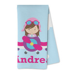 Airplane & Girl Pilot Kitchen Towel - Microfiber (Personalized)