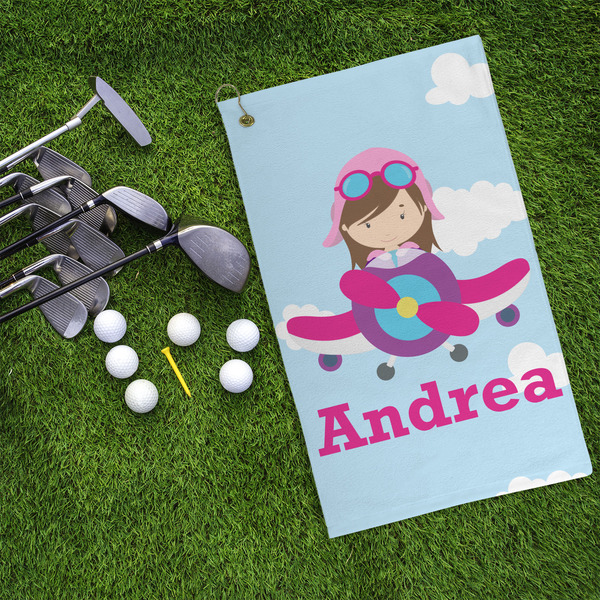 Airplane & Girl Pilot Microfiber Golf Towels - LIFESTYLE