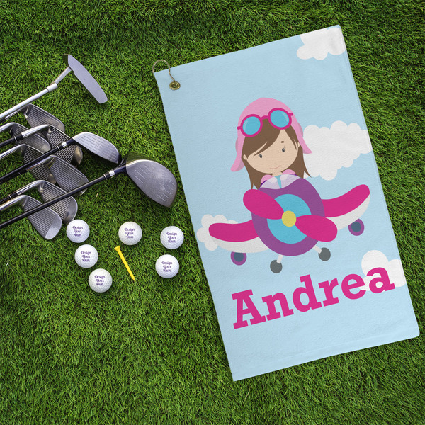Airplane & Girl Pilot Microfiber Golf Towels - LIFESTYLE