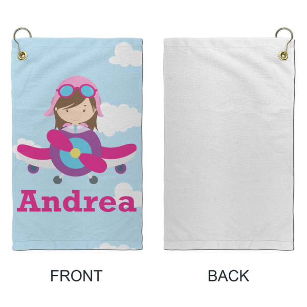 Airplane & Girl Pilot Microfiber Golf Towels - Small - APPROVAL