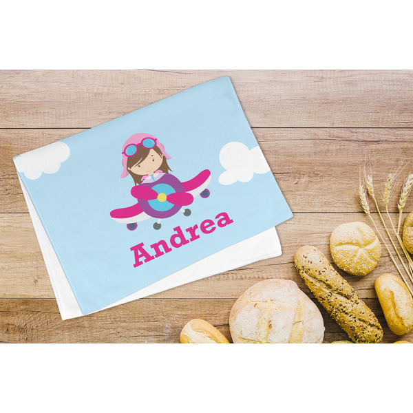 Airplane & Girl Pilot Microfiber Kitchen Towel - LIFESTYLE
