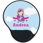 Airplane & Girl Pilot Mouse Pad with Wrist Support