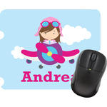 Airplane & Girl Pilot Rectangular Mouse Pad (Personalized)