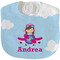 Airplane & Girl Pilot Velour Baby Bib w/ Name or Text