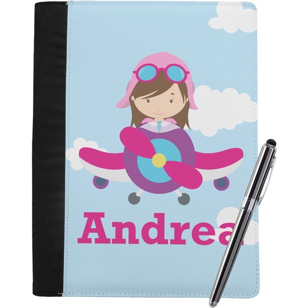 Airplane & Girl Pilot Notebook Padfolio