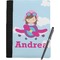 Airplane & Girl Pilot Notebook Padfolio - Large w/ Name or Text