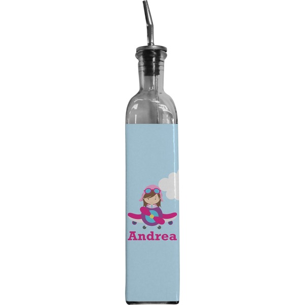Custom Airplane & Girl Pilot Oil Dispenser Bottle (Personalized)