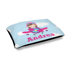 Airplane & Girl Pilot Outdoor Dog Bed - Medium (Personalized)