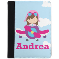 Airplane & Girl Pilot Padfolio Clipboard - Small (Personalized)