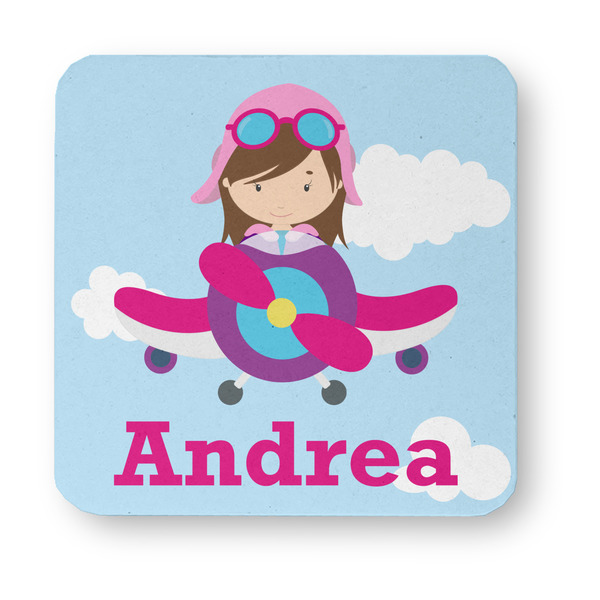 Airplane & Girl Pilot Paper Coasters - Approval