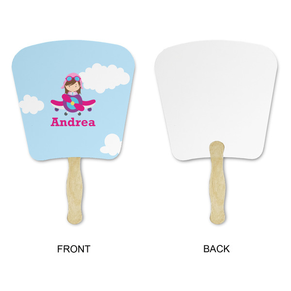 Airplane & Girl Pilot Paper Fans - Approval
