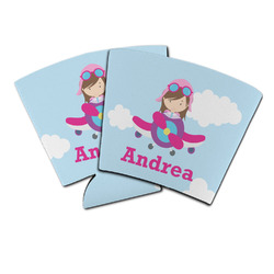Airplane & Girl Pilot Party Cup Sleeve (Personalized)