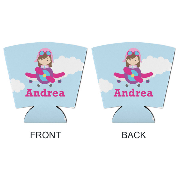 Airplane & Girl Pilot Party Cup Sleeves - with bottom - APPROVAL