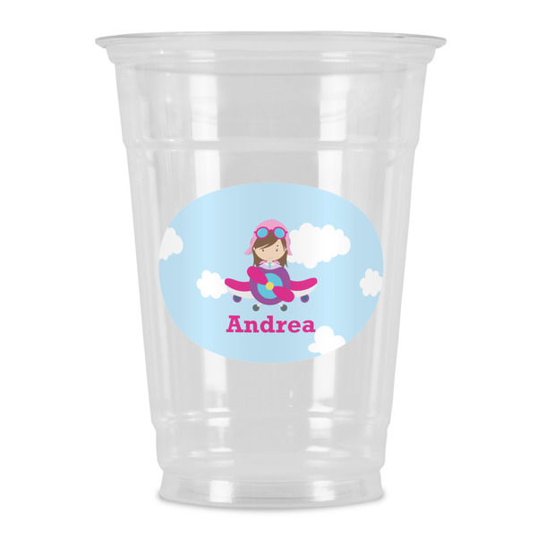 Custom Airplane & Girl Pilot Party Cups - 16oz (Personalized)