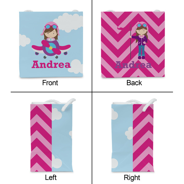Airplane & Girl Pilot Party Favor Gift Bag - Gloss - Approval