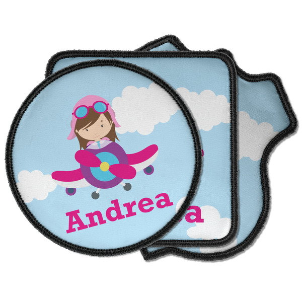 Custom Airplane & Girl Pilot Iron on Patches (Personalized)