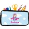 Airplane & Girl Pilot Neoprene Pencil Case - Small w/ Name or Text