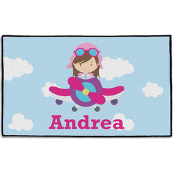 Airplane & Girl Pilot Door Mat - 60"x36" (Personalized)