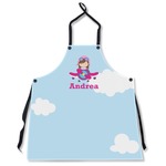 Airplane & Girl Pilot Apron Without Pockets w/ Name or Text