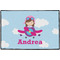 Airplane & Girl Pilot Personalized Door Mat - 36x24 (APPROVAL)